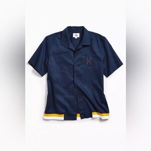 NWT - Calvin Klein Ribbed Hem Short Sleeve Button-down Shirt - Size XS